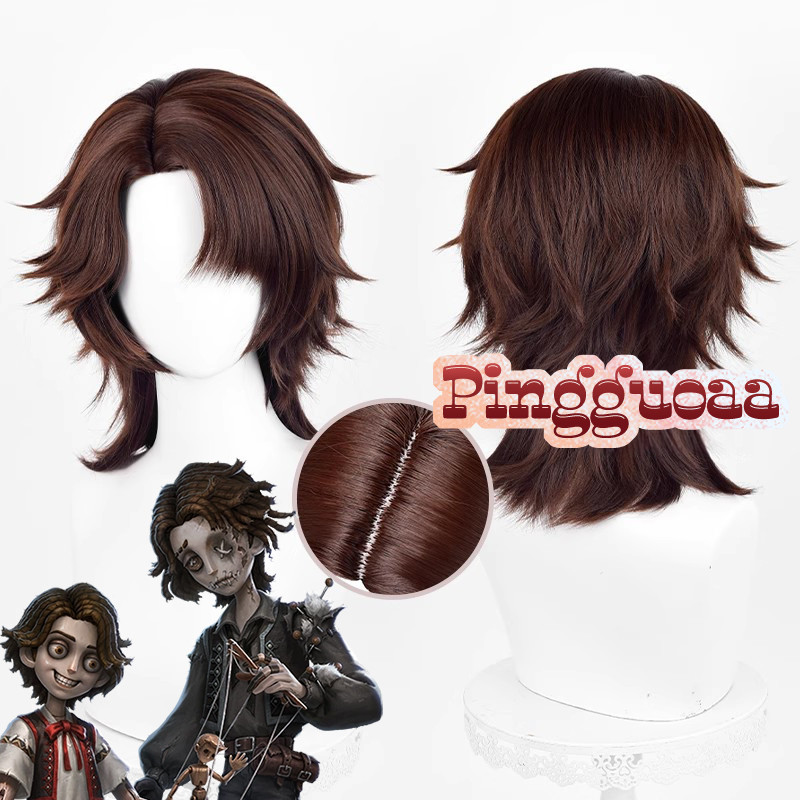 【Manmei】Identity V Puppeteer Cosplay Wig 40cm Long Dark Brown Heat Resistant Synthetic Hair