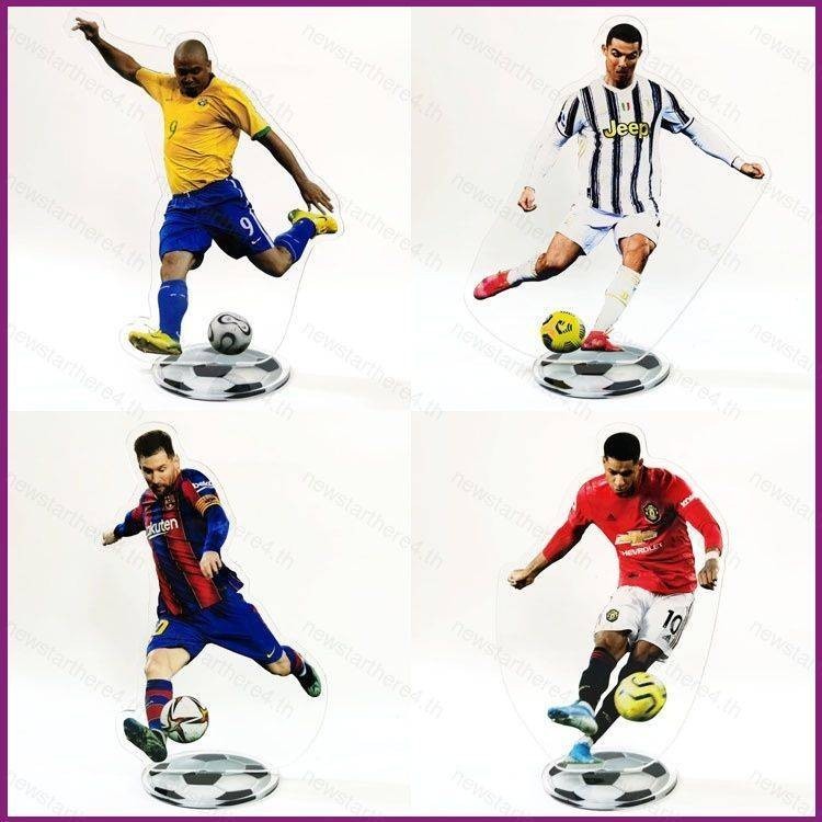 World Cup Football Star Ronaldo Beckham Messi Mbappé Haaland Action Figure อะคริลิคของเล่นตารางตกแต่