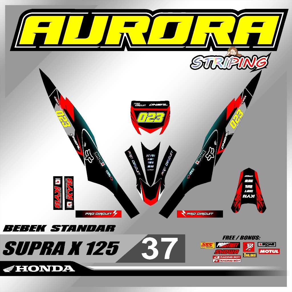 สติ๊กเกอร์ Rbt Supra X 125 Rbt Bebek Modif Supermoto Yz Crf Klx Kx Ktm Rbt ใหม่ล่าสุด