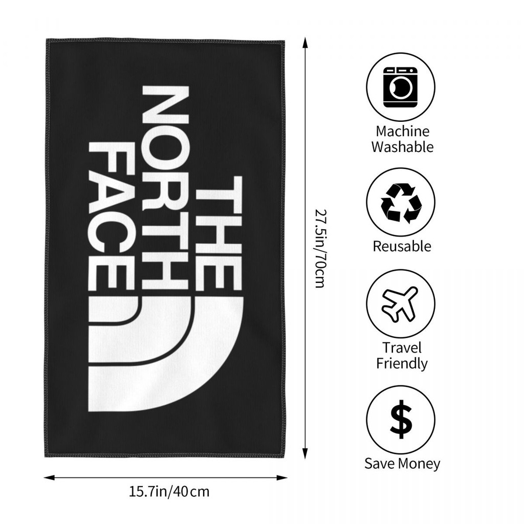The North Face white Logo Absorbent Square Face Towel Array Superfine Fiber Towel วิ่งฟิตเนสโยคะกีฬากลางแจ้งถึง