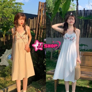 JJ Shop​💜​พร้อมส่ง ชุดเดรสถักไหมพรม น่ารักคาวาอี้ สายเดี่ยวกระโปรงยาวสไตล์โบฮีเมี่ยน "CX00767"