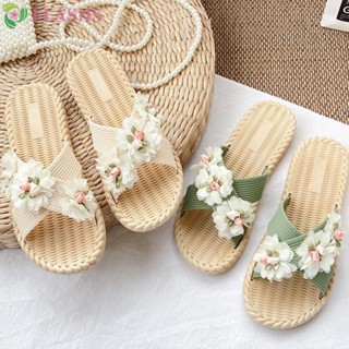 แฟลชซิน รองเท้าแตะหูหนีบดอกไม้,ลื่นแบนริมทะเลรองเท้าแตะวันหย…