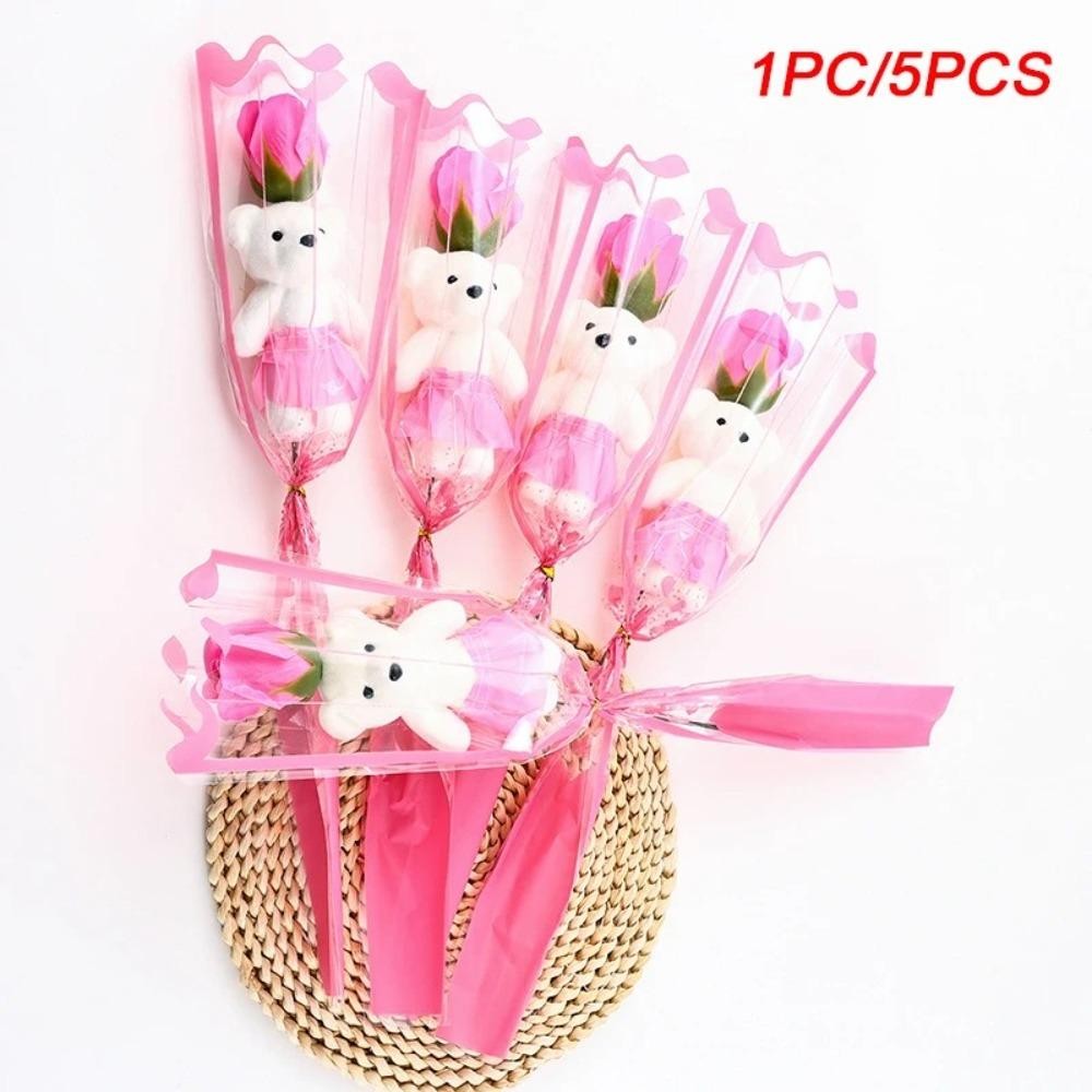 LONFENG ช่อดอกไม้รับปริญญาหมีน่ารัก, ดอกไม้สบู่ของขวัญรับปริญญาดอกกุหลาบประดิษฐ์, ของเล่นตุ๊กตา DIY การ์ตูนตกแต่งหมี - รูปที่ 4