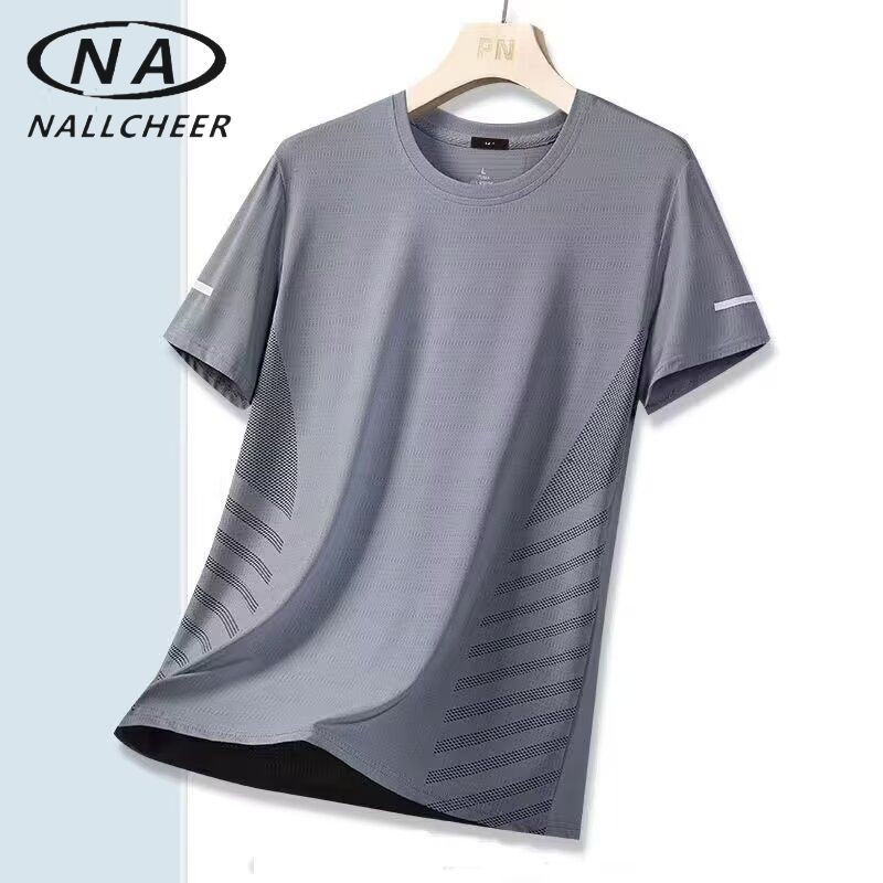 เสื้อยืดผู้ชายหลวมแห้งเร็ววิ่งกีฬาผู้ชายแขนสั้น
