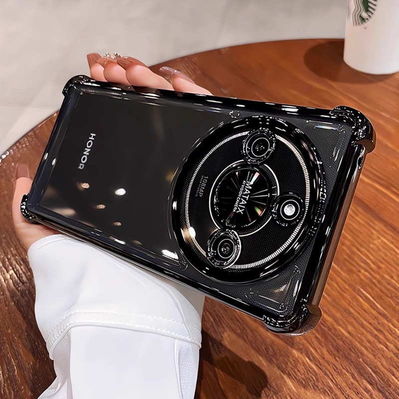 สําหรับ Honor X9D X9A X9B X9C X7 X7A X7B X7C X7D X8A X8B X8C X8D X9C Smart ชุบโปร่งใสเคสโทรศัพท์ป้องกันกล้องถุงลมนิรภัยกันกระแทกฝาครอบซิลิโคนอ่อนนุ่ม
