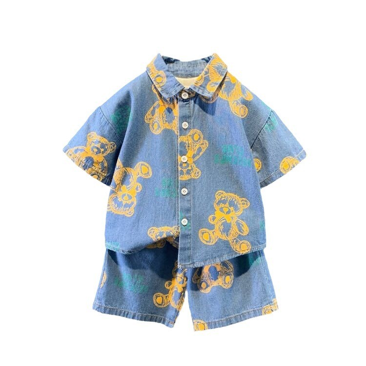 Soffny Boy ชุดเสื้อยืด + กางเกงขาสั้นกางเกงชายเสื้อเสื้อผ้าเด็กทารกวันเกิดงานแต่งงาน Baby Shower ญี่ปุ่นเกาหลีสไตล์ Baju Budak Lelaki Murah