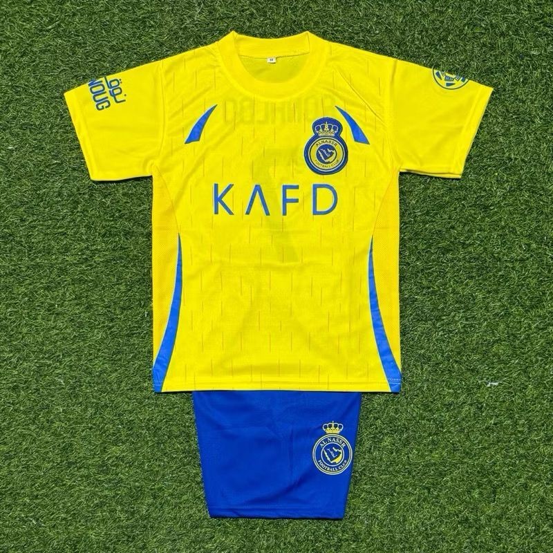 AL NASSR YELLOW KIDS FOOTBALL SHIRT SET / RONALDO AL NASSR FOOTBALL SHIRT SET