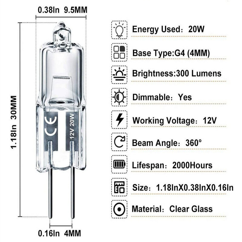 Oeingin Stock10PCS G4 12V 10W 20W Eco หลอดฮาโลเจนหลอดไฟแคปซูลหลอดไฟ LED หลอดฮาโลเจนแทรกลูกปัดโคมไฟคริสตัลขายส่ง ราคา ถูกที่สุด ดีลบีเคเค แกลเลอรีภาพที่ 5