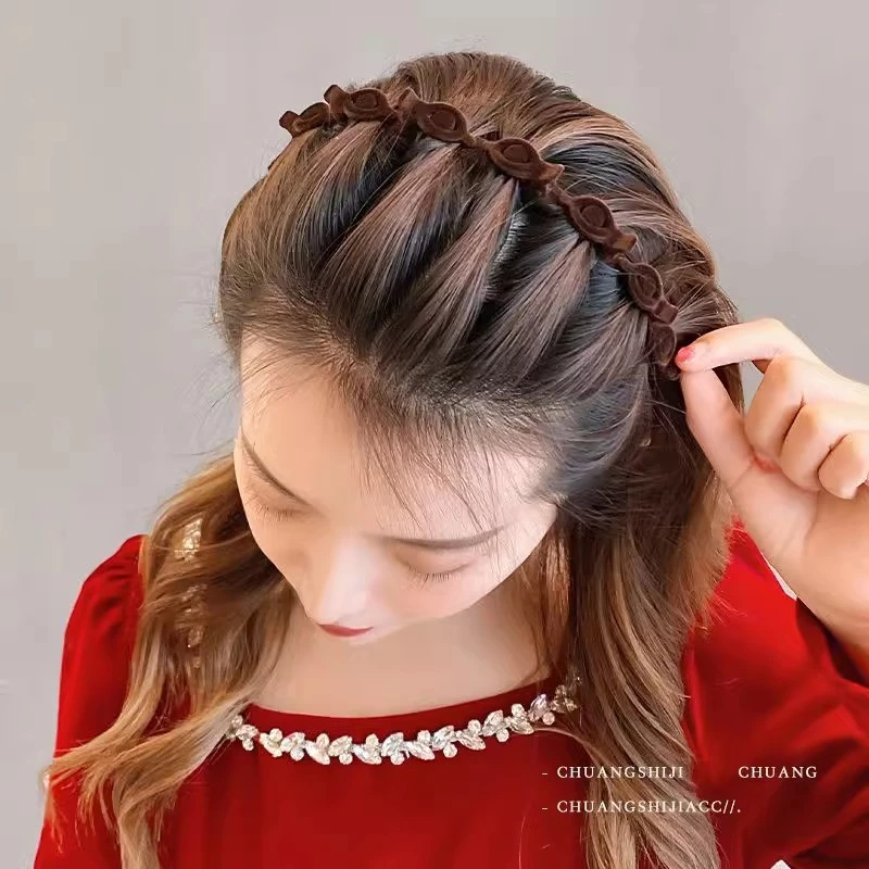 วินเทจกํามะหยี่หน้าผากถักผมห่วงคาดศีรษะ ชม. หูฟัง thumbnail 7