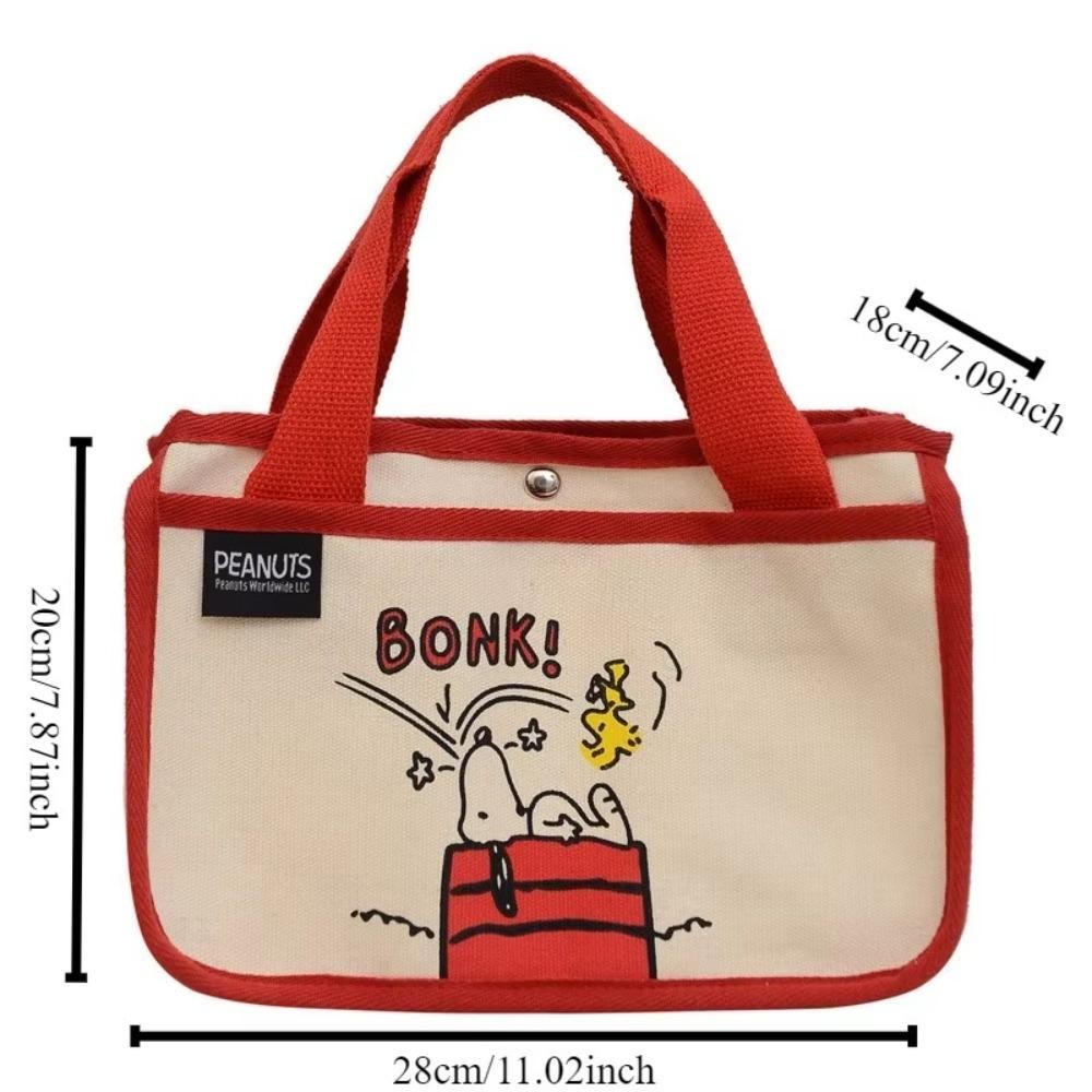 Uumir Snoopy Tote Bag,การ์ตูนพิมพ์ถุงอาหารกลางวันความจุสูง,น่ารักผ้าใบมัลติฟังก์ชั่กระเป๋าถือการ์ตูน