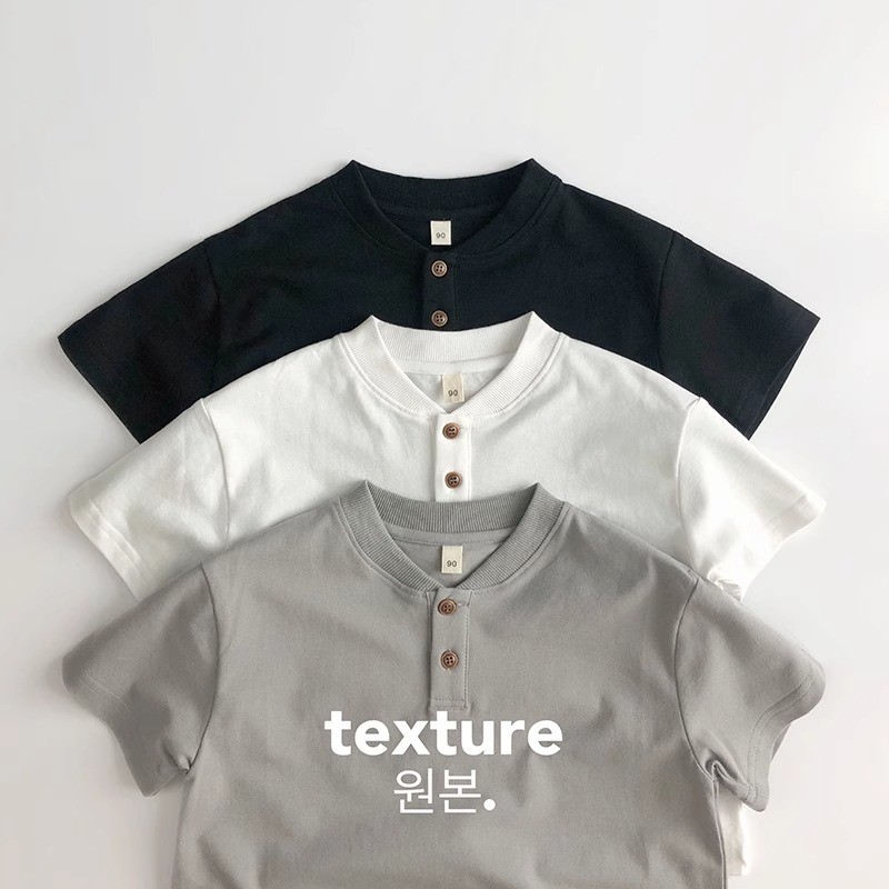 100% ผ้าฝ้าย เสื้อยืดแขนสั้นเด็กใหม่ฤดูร้อน สไตล์เกาหลี เสื้อโปโลสีพื้นสำหรับเด็กชายและเด็กหญิง