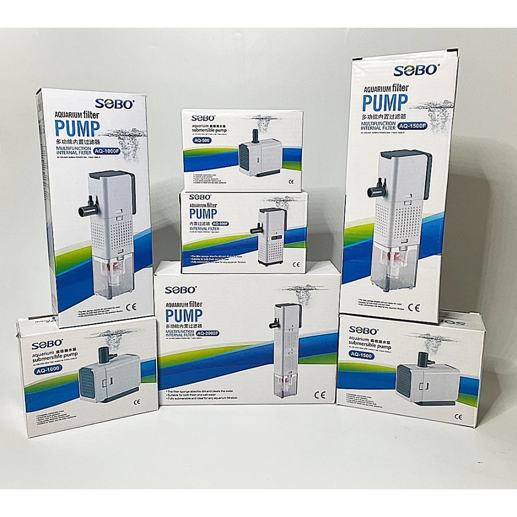 ปั๊มน้ำตู้ปลา SOBO AQ500, AQ1000, AQ1500 ปั๊มน้ำคุณภาพดี SOBO AQ-500F, AQ-1000F AQ-1500F  AQ-2000F
