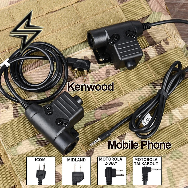 WADSNU94 PTT หูฟังการสื่อสาร COMTAC ที่ปิดหูกันหนาวเหมาะสําหรับ Motorola Midland Baofeng Jianlin ปลั