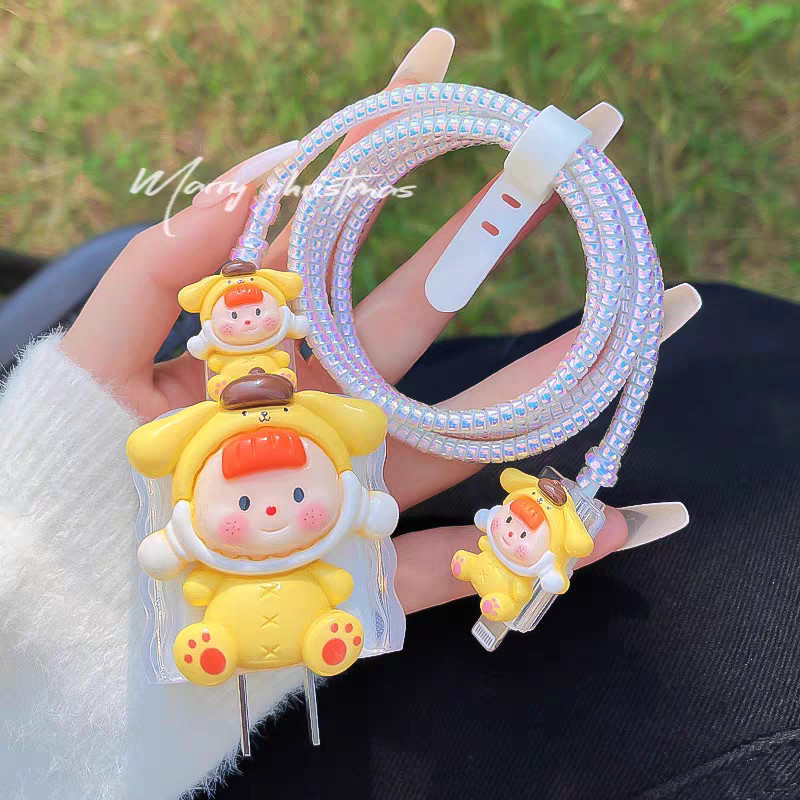 Xiaomi 33W 90w 120w สายชาร์จป้องกันน่ารัก Purin Charger Protector ฝาครอบ XIAOMI 10/Redmi K30 Pro/Redmi 10x Pro