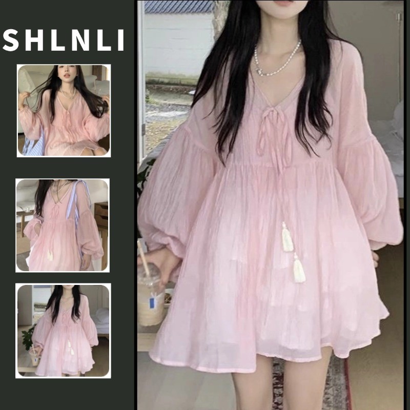 เสื้อกันแดดผู้หญิงสไตล์อ่อนโยนเกาหลีสลิมมิ่งแขนพัฟอเนกประสงค์ด้านบนสําหรับฤดูใบไม้ผลิฤดูร้อน