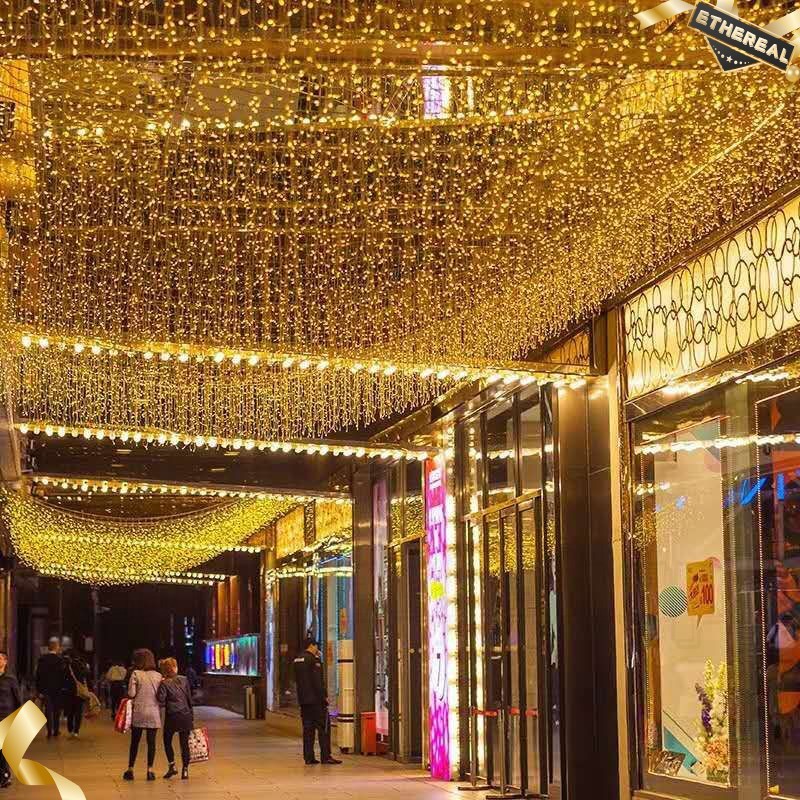 แนะนำ ผ้าม่าน 216/96LED Icicle Fairy ไฟกันน้ํากลางแจ้งคริสต์มาส String Light ผ้าม่านไฟ Party Festival Decor พลังงานแสงอาทิตย์/ปลั๊ก ราคาพิเศษ มีเก็บเงินปลายทาง