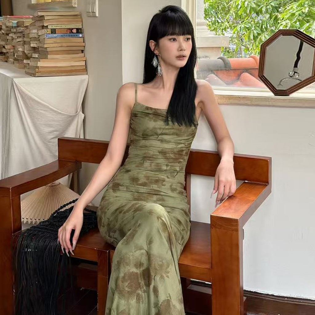 ชุดเดรสสวย ๆ สีเขียว ผ้าตาข่ายลายดอกไม้ - รูปที่ 4