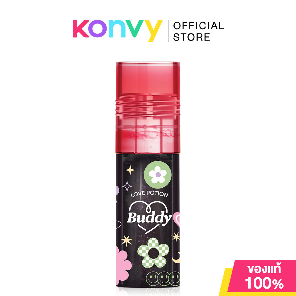 LOVE POTION Buddy Magic Lip Oil 3.5g #09 Moon Light ลิปออยล์เนื้อฉ่ำวาว สีดำ มีกลิตเตอร์.
