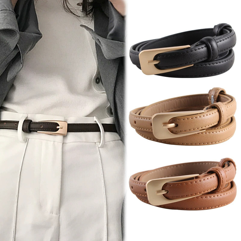 【ส่งไวจากไทย】เข็มขัดลําลองผู้หญิงอุปกรณ์โลหะสีพื้นฐานหลายสี