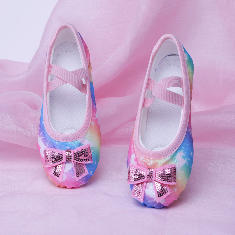 สินค้าใหม่สาวรองเท้าเต้นรํารองเท้าเต้นรํานุ่มsoled Sequined Performance Cat Clawรองเท้าเด็กประสิทธิภาพบัลเล่ต์น่ารัก