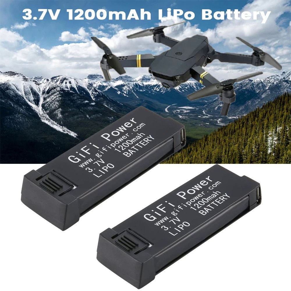 2 แพ็ค แบตเตอรี่ LiPo 3.7V 1200mAh สำหรับ Eachine E58 RC Drone / S168 / HY019 SBF1