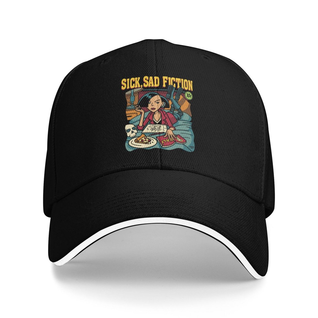 นิยาย Daria Pulp Fiction Sad Fiction Impreso แฟชั่นหมวกเบสบอล Hipster
