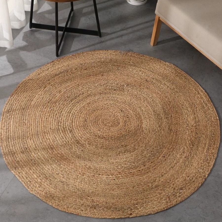 A Chen Chen-พรมหวาย พรมสาน พรมปูพื้น พรมปูพื้นห้อง เสื่อ พรม ผักตบชวา Round Woven Water Hyacinth Rug Carpet