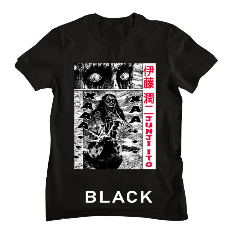 ใหม่ Tomie Junji Ito Horror Tee, เสื้อยืด Junji Ito Uzumaki Title, มังงะสยองขวัญ