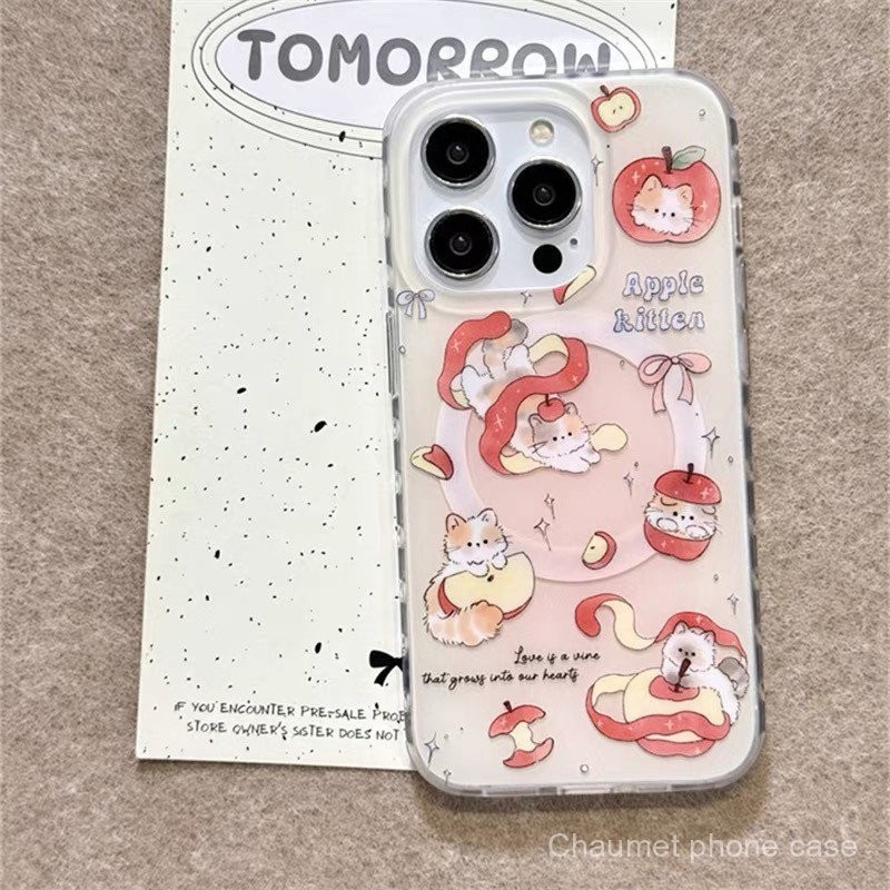 แม่เหล็กแมว รองรับเคส iPhone 16 Pro Max กันกระแทก 12/กันกระแทก 13/ครอบคลุมเต็มรูปแบบ รูขนาดใหญ่ 11 ทันสมัย ​​14/15 ปรับแต่งได้ x YBTR