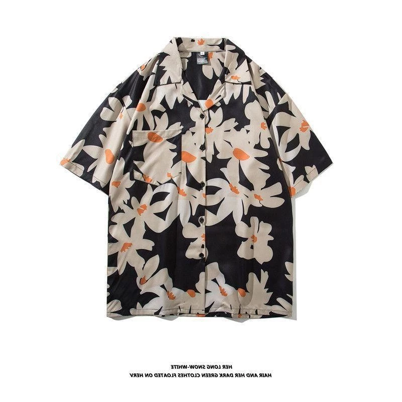 เสื้อสงกรานต์ผู้หญิง แขนสั้น ลายดอกไม้สไตล์ฮาวาย ทรงโอเวอร์ไซส์ thumbnail 4