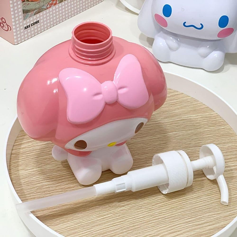 SANRIO Vlmv ขวดโลชั่น,ขวดรีฟิลเปล่าความจุขนาดใหญ่,การ์ตูนทนทาน ซานริโอ ขวดหัวปั๊มพลาสติกแบบพกพาสบู่เหลว