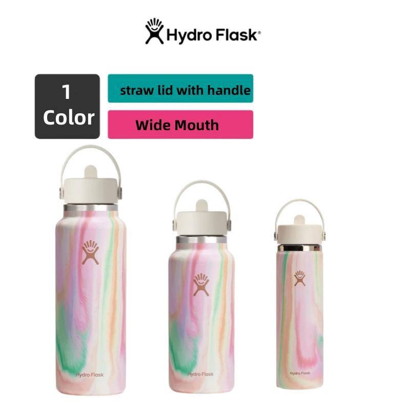 Hydro Flask 20Oz 32oz 40oz ขวดน้ําปากกว้างพร้อมฝาปิดหลอด Flex และฉนวนกันความร้อนสูญญากาศผนังคู่