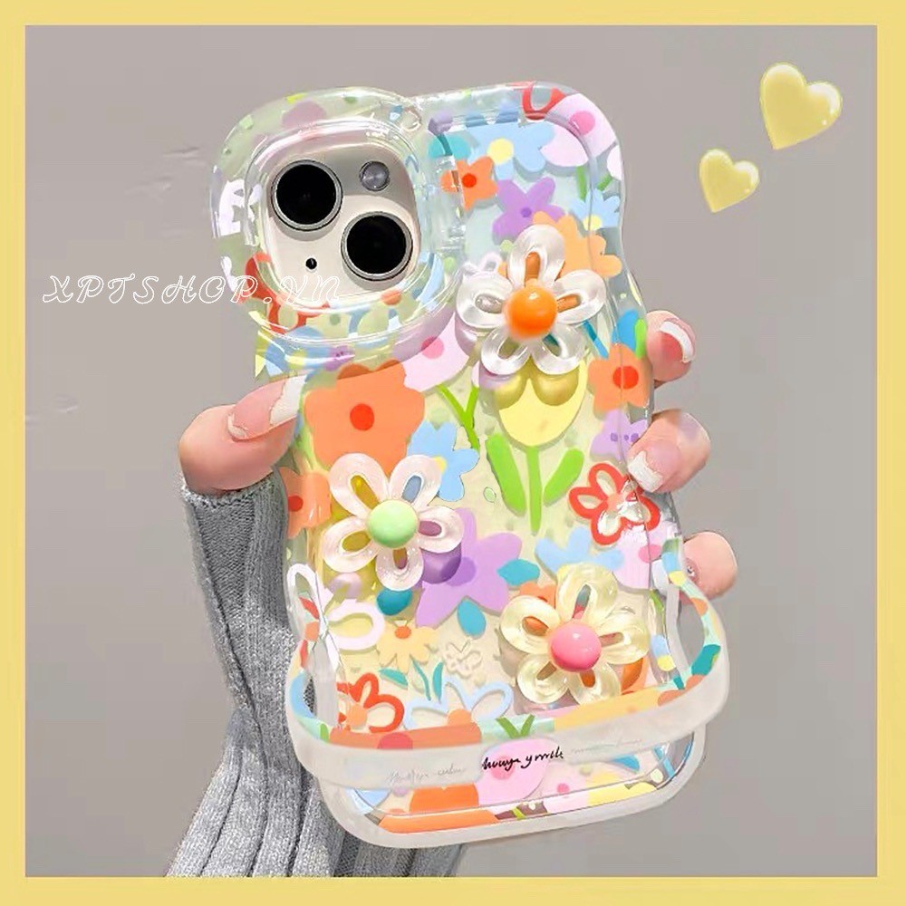 ดอกทานตะวันที่มีสีสันWaves Bidirectional Stealth Bracketเคสโทรศัพท์สําหรับiPhone 17ProMax 16Plus 15 14 13 12 11 กันกระแทกป้องกันปลอก
