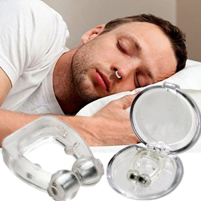 Anti Snore หยุดกรนคลิปจมูกซิลิโคน Sleeping Aid Night อุปกรณ์พร้อมกรณี Anti Snoring Tool-1 PC