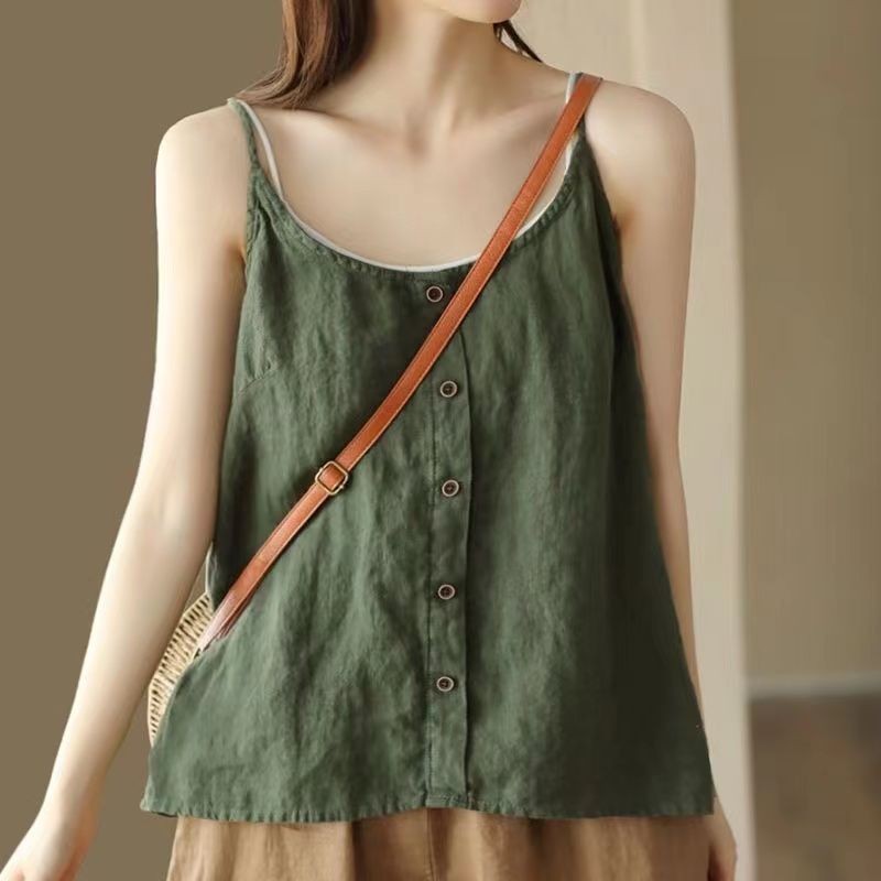 เสื้อกล้าม ผ้าฝ้าย แฟชั่นฤดูร้อน สําหรับผู้หญิง