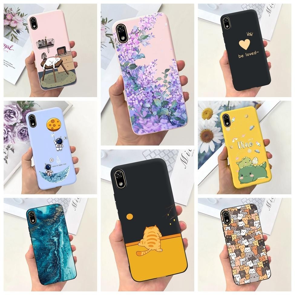 Huawei Y5 2019 เคสโทรศัพท์ซิลิโคน กันกระแทก กันชน สีแคนดี้ ลายนักบินอวกาศ ดอกไม้ แฟชั่นน่ารัก สําหรับ Huawei Y5 2019 AMN-LX2 Cover Huawei Y5 2019