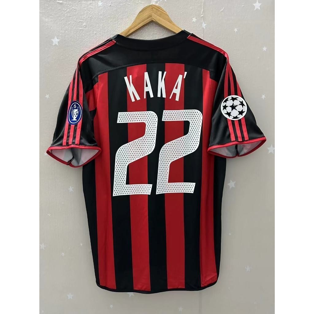 เสื้อกีฬาแขนสั้น ลายทีมชาติฟุตบอล MALDINI SHEVCHENKO KAKA 03 04 AC Milan ชุดเหย้า สไตล์เรโทร คุณภาพสูง