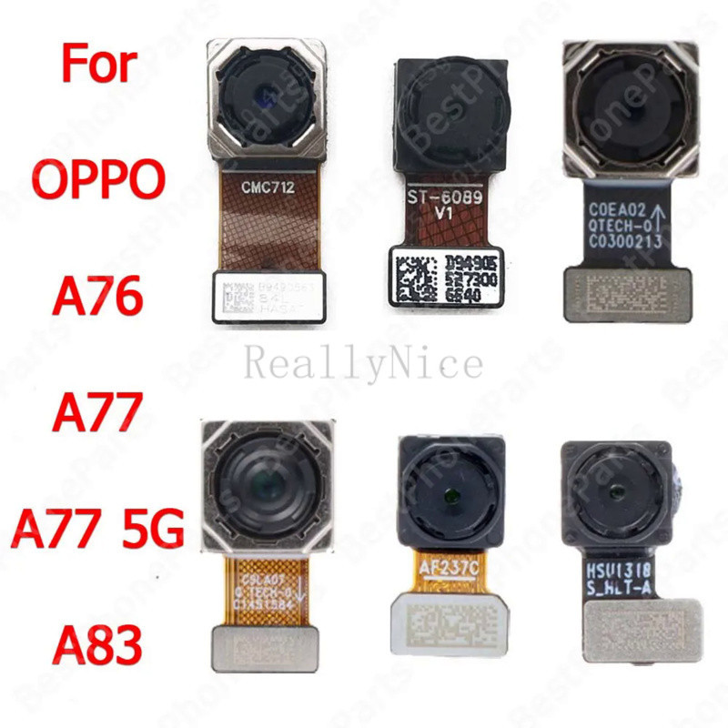 ด้านหน้าด้านหลังขนาดใหญ่กล้องด้านหลังสําหรับ OPPO A76 A77 5G A83 Selfie กล้องโมดูล Flex เปลี่ยนอะไหล่