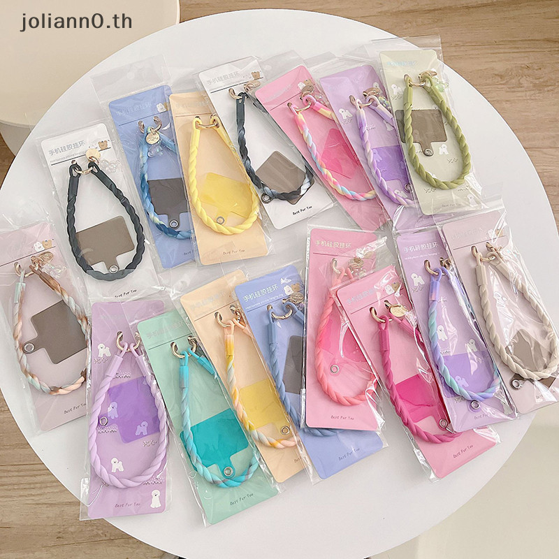 Joliann0 สายคล้องโทรศัพท์มือถือ ซิลิโคน เรืองแสง ลายหมีน่ารัก แฟชั่น สําหรับเล่นกีฬา