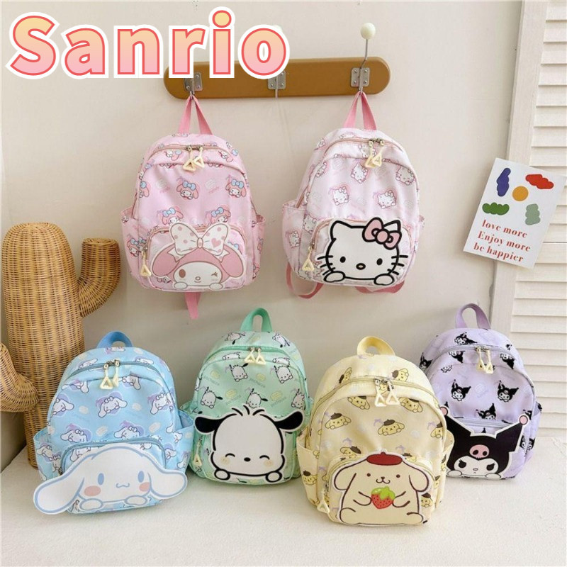 Sanrio กระเป๋าเป้สะพายหลัง กระเป๋านักเรียน ลาย My Melody Cinnamoroll Kuromi Pochacco ความจุขนาดใหญ่ สําหรับเด็ก