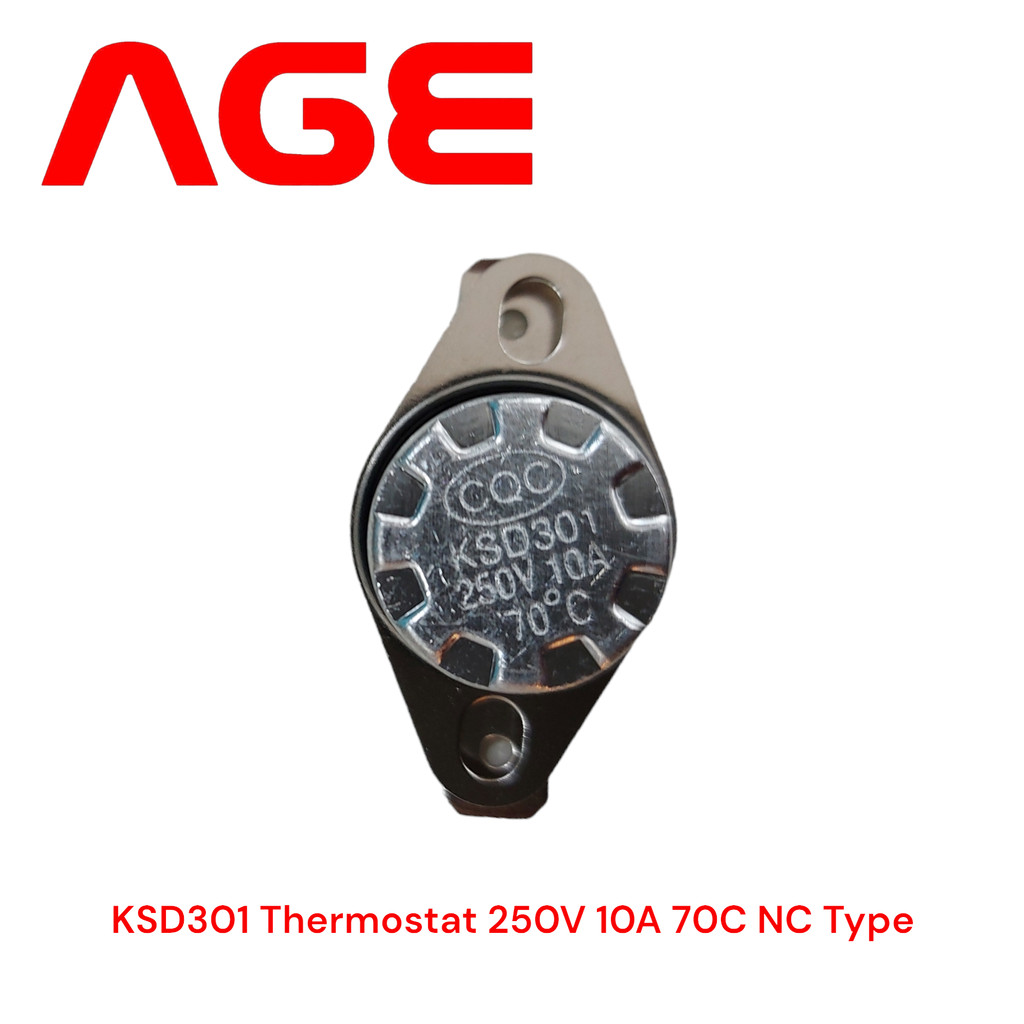 KSD301 เทอร์โมสตัท 250V 10A 70C (NC Type)