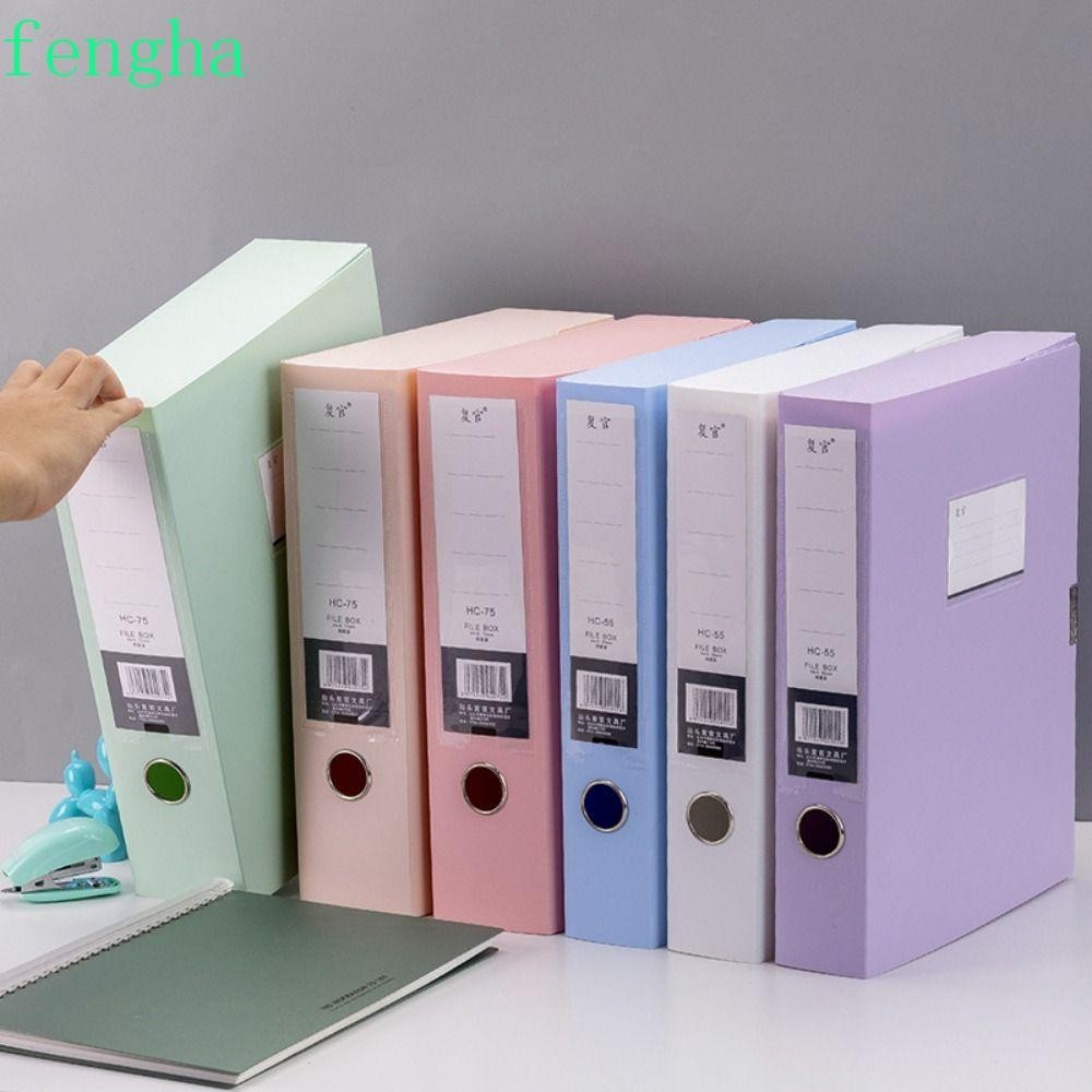 Fengha กล่องพลาสติก PP หนา 8 สี กันฝุ่น อเนกประสงค์ สําหรับจัดเก็บเอกสาร ขนาด A4