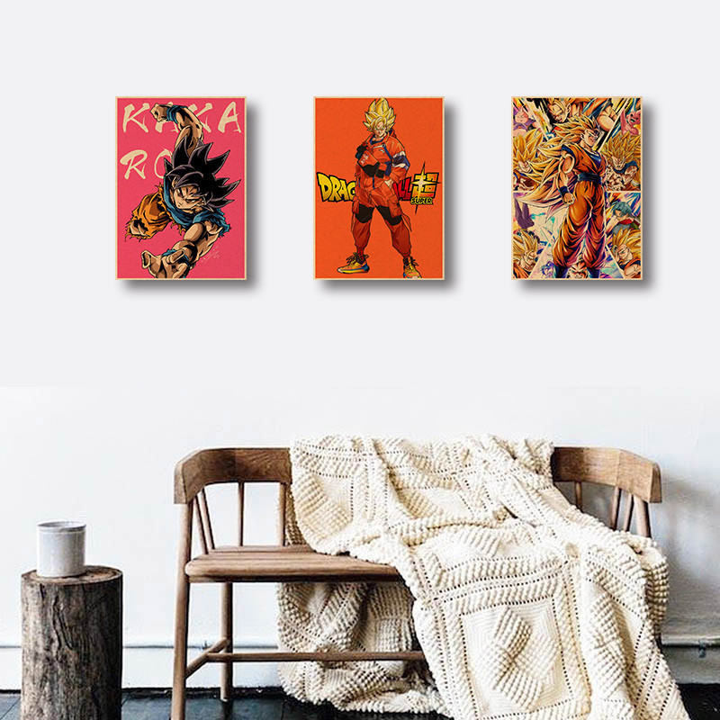 สติกเกอร์วอลเปเปอร์ ลายการ์ตูนอนิเมะ Son Goku Kakarotto Dragon Ball สไตล์ญี่ปุ่น คลาสสิก เรโทร สําหรับตกแต่งห้องนอน - รูปที่ 2
