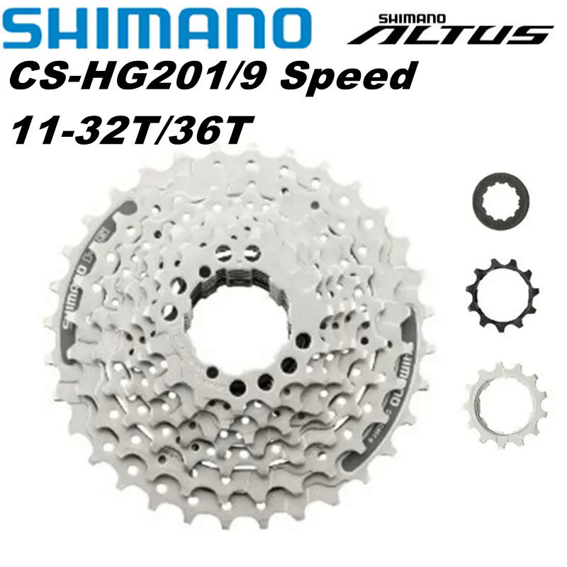 Shimano Altus HG201 HG200 9 ความเร็ว CASSETTE 11-32T 34T 36T สําหรับจักรยานเสือภูเขาจักรยานอะไหล่ Original HG200-9 HG201-9 CASSETTE