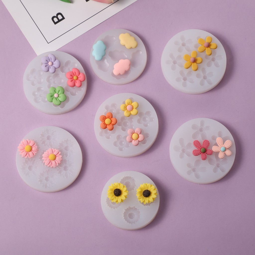 แม่พิมพ์ซิลิโคนลายดอกไม้และเมฆ อบเบเกอรี่/สบู่/เทียน DIY