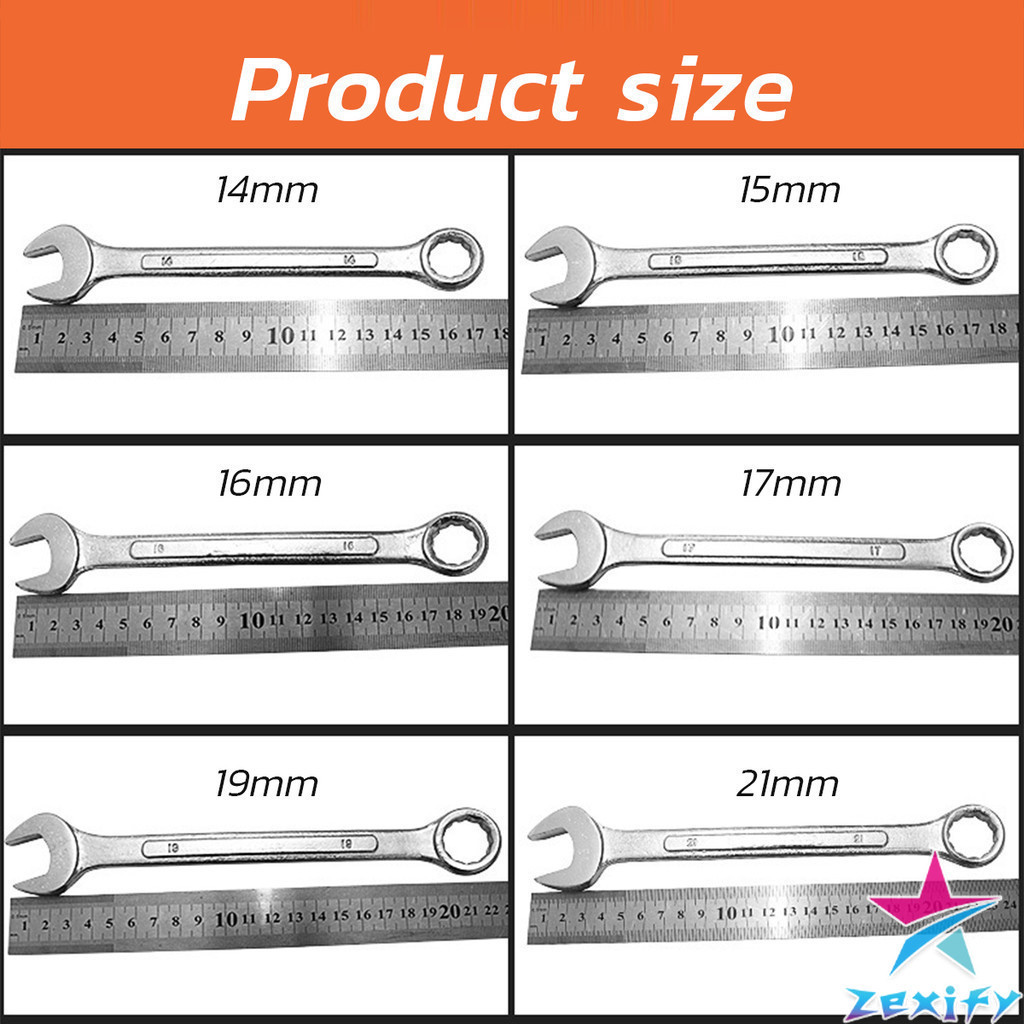 ZXF ประแจแหวนข้าง เบอร์ 8-19mm ประแจ ปากตาย แหวนข้าง OC wrench ราคา ถูกที่สุด ดีลบีเคเค แกลเลอรีภาพที่ 5