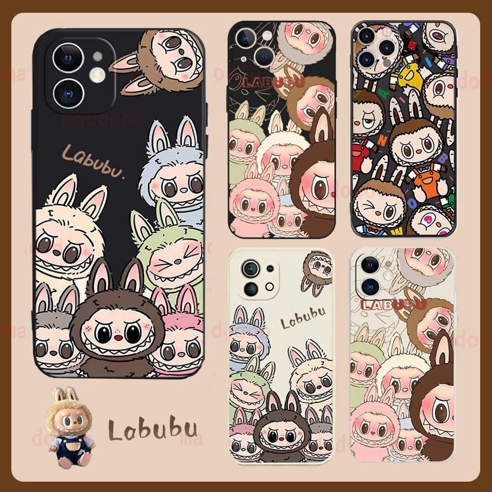 เคส OPPO A60 A79 A38 A18 4G A78 A76 A96 A74 A95 A16K A16E A71 2018 A52 A72 A92 A53 A33 A5 A9 2020 Reno 8 7 Pro 5G 4Z Realme 3 6 5 Narzo Cute POP MART Labubu THE MONSTERS Cartoon Couple Soft Silicone Phone Case Cover MDD 71