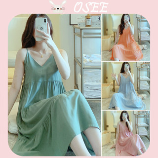 [Osee] ชุดนอนผ้าฝ้าย ผ้าเรยอน แบบบาง เซ็กซี่ สไตล์เกาหลี แฟช…