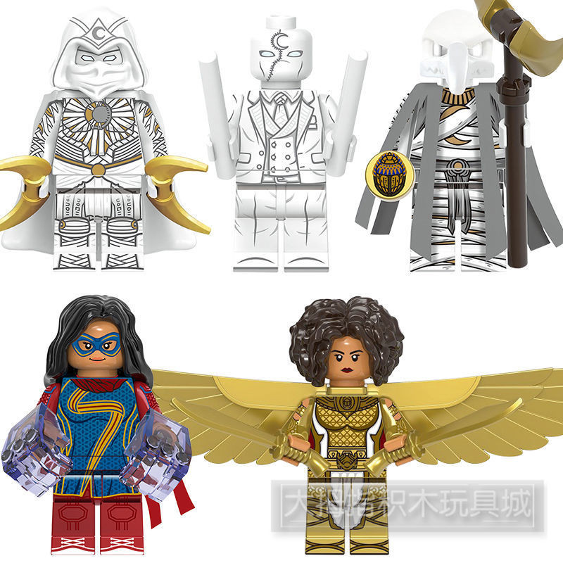 ใช ้ งานร ่ วมกับ Lego Marvel Superhero Series Moonlight Knight Building Block Minifigures ประกอบของเล ่ นเพื ่ อการศึกษาสําหรับเด ็ ก NDSL