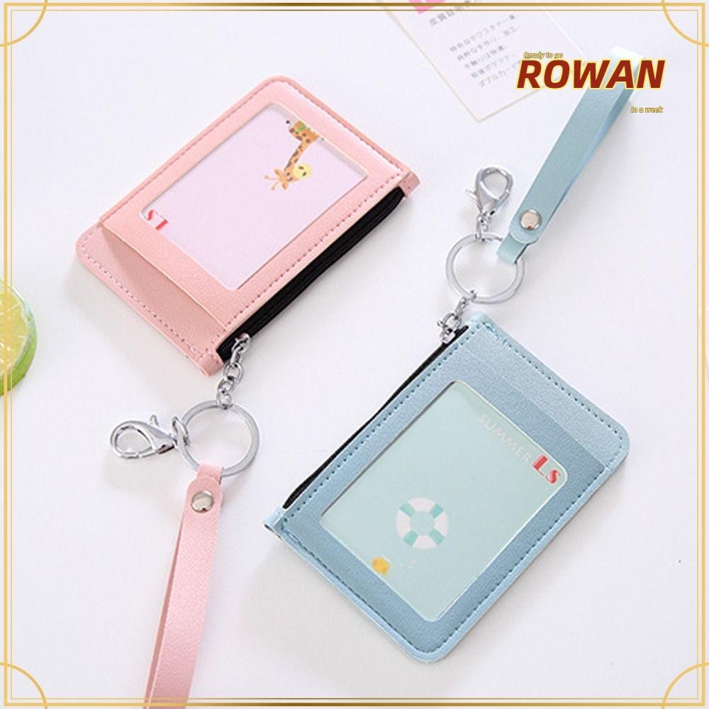 กระเป ๋ าใส ่ บัตร ROWANS, กระเป ๋ าซิปพร ้ อมเชือกมือ ที ่ ใส ่ ป ้ ายบัตรหนัง PU นักเรียน